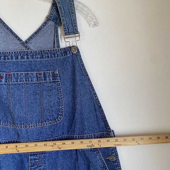 Vintage Crazy Horse Denim Midi Dress Women XL Blue Pockets Jumper 90s Cowgirl - Picture 3 of 12